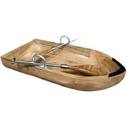 Wooden Rowboat Extra Large Salad Serving Bowl with a Pair of Stainless Steel Serving Utensils by Gute, Boat Salad Bowl 16" L- Perfect For Parties Mixing Bowl for Fruits, Salads, Vegetables, Pasta