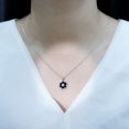 thumbnail image 4 of Rosec Jewels Natural Black Onyx Flower Pendant with Chain - AAA Quality - Black Onyx and Moissanite Necklace - with Jewelry Box, 18K White Gold, 4 of 6