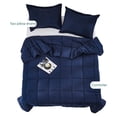 thumbnail image 5 of saney 3pc Prewashed All Season Down Alternative Comforter Duvet Insert -Quilted Comforter with Corner Tabs -Box Stitched -250GSM Fiberfill Chic Farmhouse Bedding(Salomon,Queen,Navy), 5 of 7