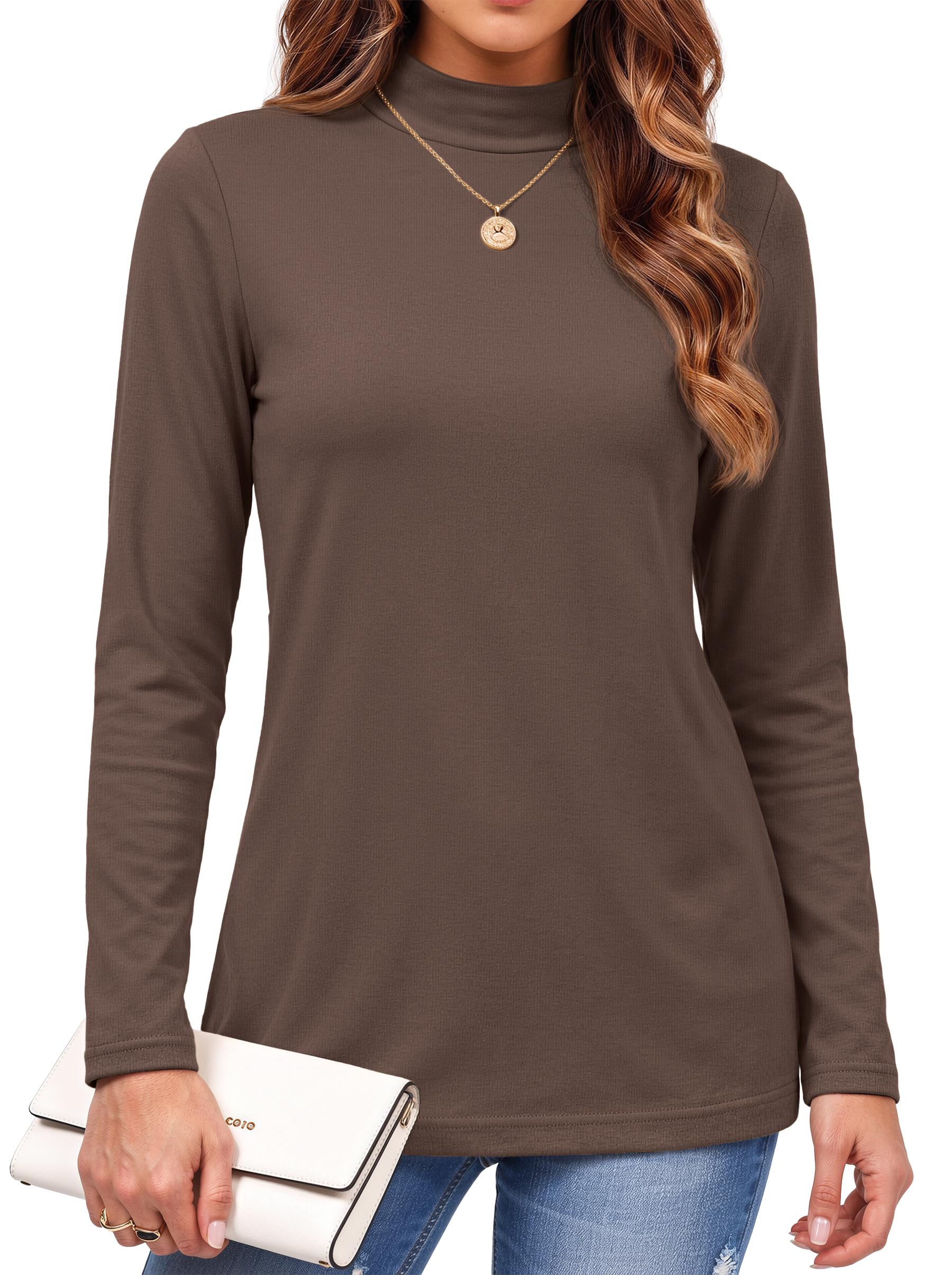 Moshu 3-Pack Women's Long Sleeve Mock Neck T-Shirts photo 3