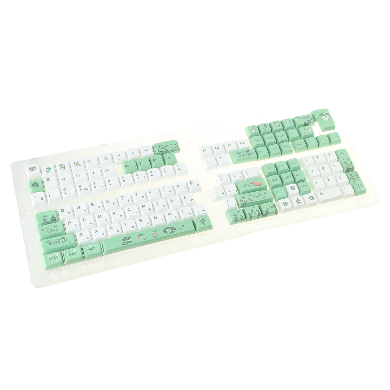 Russian Keycaps Frogs Theme Keycaps OEM Dye Sublimation for 61 64 68 75 98 104 Mechanical Keyboard