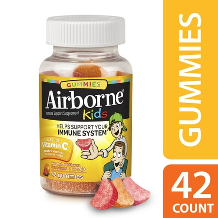 Multi Nutrient System - Airborne Kids Gummies Vitamin 667mg Immune Support Supplement, Assorted Fruit Flavors, 42 Count