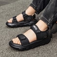 thumbnail image 3 of Gyujnb Boys Open Toe Sport Sandals Adjustable Strap Breathable Casual Outdoor Beach Shoes Flat Heel (Boys),8-9 Years, 3 of 8