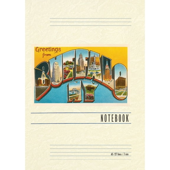 Vintage Lined Notebook Greetings from Buffalo, New York, (Paperback)