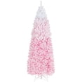 thumbnail image 1 of Árbol de Navidad Topeakmart Prelit Slim, 2,3 m, rosa con luces, 1 of 9