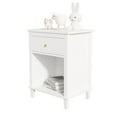 thumbnail image 5 of GZXS Wood Nightstand with Storage Drawer, White Modern Bedside End Table with Open Shelf, 5 of 8