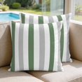 thumbnail image 2 of 16x16 Pillow Covers Set of 2, Geometric Grey Square Throw Pillow Covers for Couch/Sofa/Living Room, Sage Green White Striped Minimalist Decorative Soft Pillowcases for Couch Throw Pillows, 2 of 9