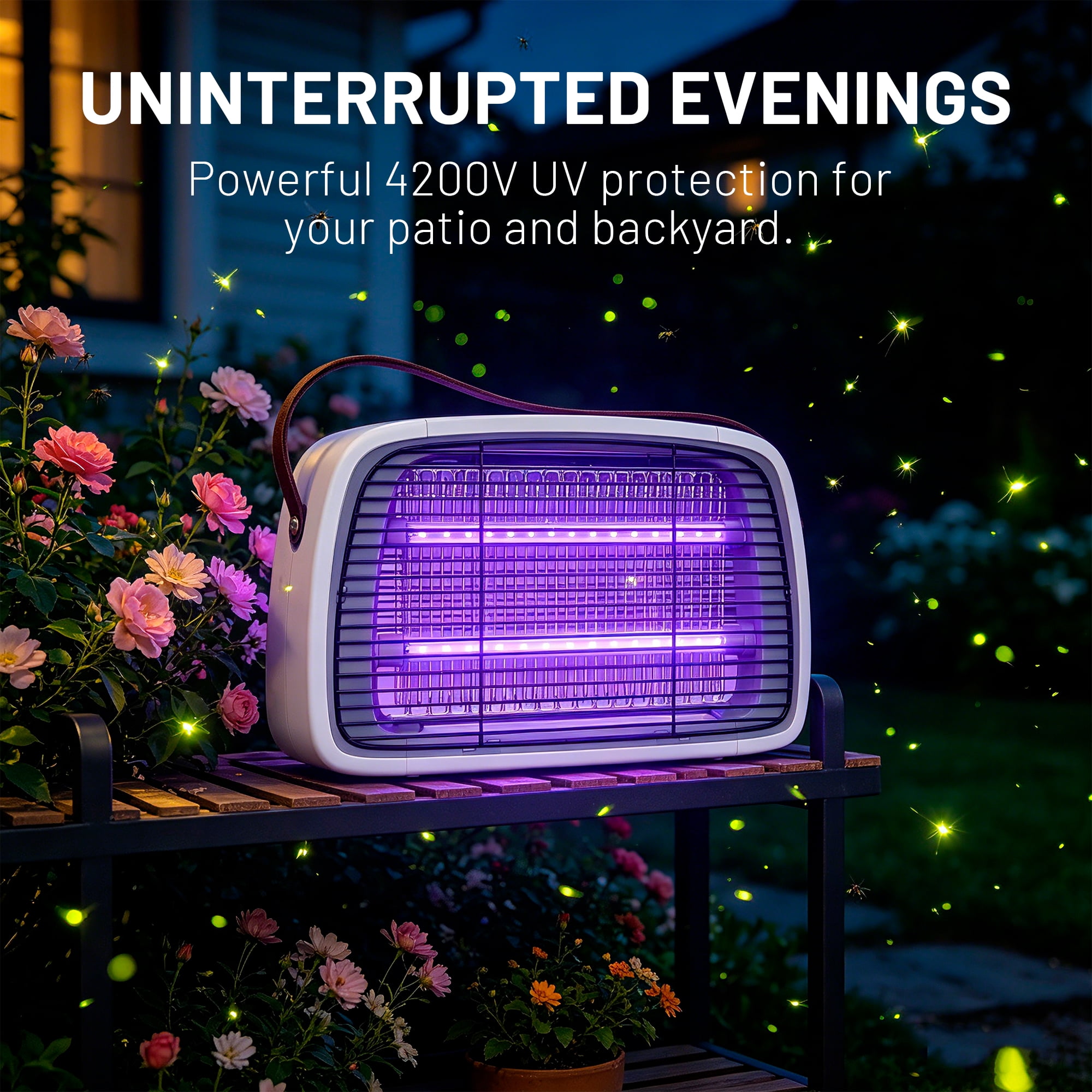 HeartGoods Bug Zapper, Mosquito Zapper, Up to 6000 Hours Lifespan Lamps, 3.9 ft Power Cord, High-Voltage, Fly Trap Mosquito Trap, Fly Killer Fly Zapper