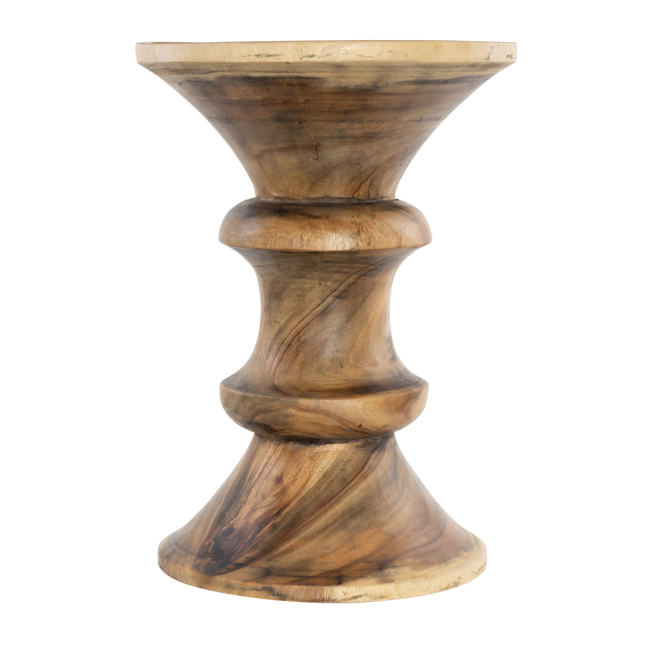 DecMode 16" x 22" Brown Wood Handmade Geometric Accent Table, 1-Piece