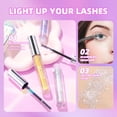 thumbnail image 4 of QIBEST-rímel con purpurina de diamante, 3 colores, maquillaje de larga duración, volumen 3D, pestañas rizadas, brillo, cosmético femenino, 4 of 5