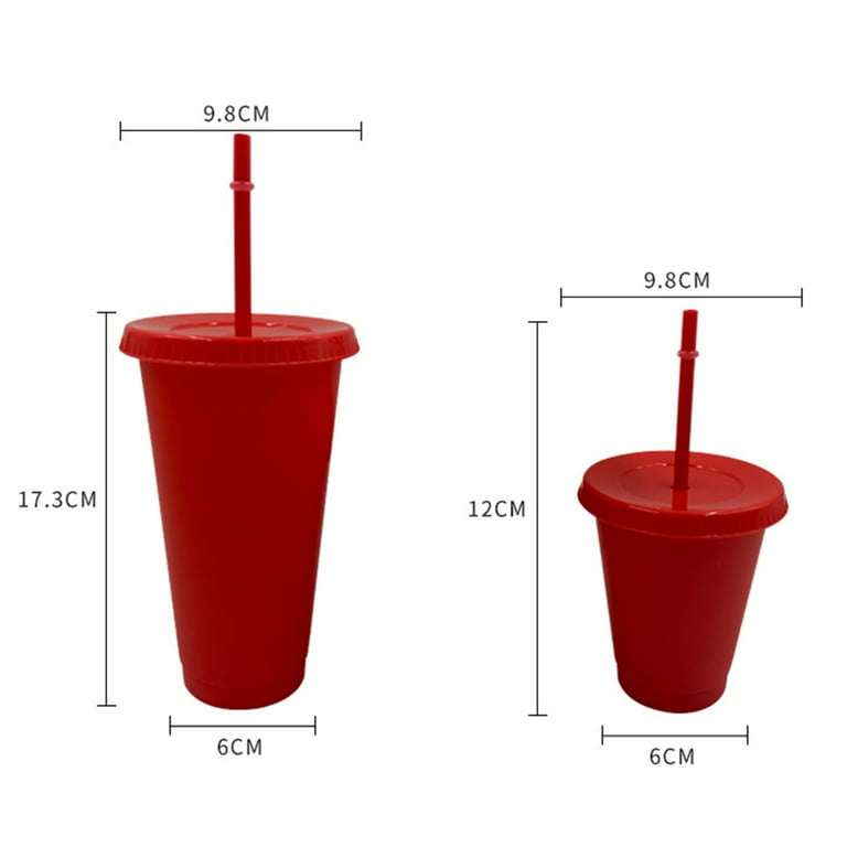 SunSunrise Christmas Straw Cup Festive Reusable PP Solid Color Drinking  Tumbler with Lid for Home 