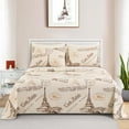 thumbnail image 4 of Marina Decoration Ultra Soft Silky Deep Pocket Rich Printed Bedding Rayon from Bamboo All Season Sheet Set with Pillowcases, Eiffel Tower Ivory Pattern, 4 of 7