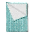 thumbnail image 2 of Geometric Soft Flannel Fleece Blanket, Geometry Inspired Grungy Design Triangular Pattern with Rectangles, Cozy Plush for Indoor and Outdoor Use, 70" x 90", Turquoise and Champagne, by Ambesonne, 2 of 5
