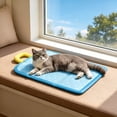 thumbnail image 5 of Pet Ice Pad Dog Mat, Waterproof Polyester Sleeping Pad, Non-Slip Breathable All Season Pet Bed Mat for Indoor Beds, Balconies and Living Spaces, Light Blue/Green, 5 of 5