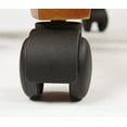 thumbnail image 3 of Deluxe Wood Bankers Chair with Vinyl Padded Seat in Fruit Wood Brown Finish, 3 of 14