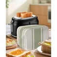 thumbnail image 4 of Sage Green Vintage Toaster Cover 4 Slice, Large Kitchen Appliance Covers, Geometric Stripes Simple Lines Toaster Oven Cover with Loop, Bread Machine Cover Polyester Dust Cover Protection, 4 of 4