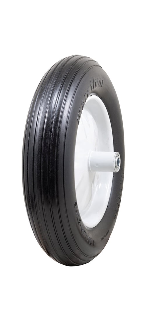 Marathon 00001 16" Ribbed Flat Free Wheelbarrow Tire
