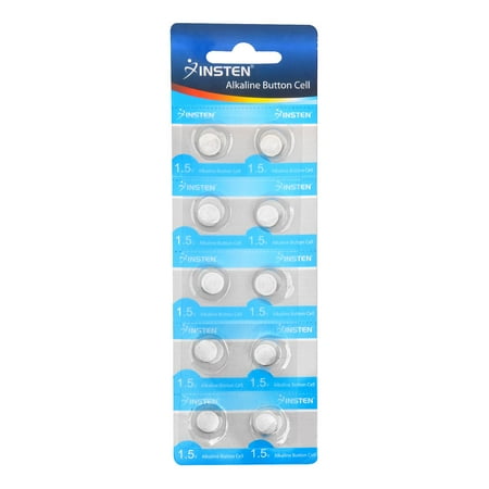 Insten 1.5V AG7 Alkaline Batteries Button Game / Toy / Coin Cell Watch Battery (Pack of 10 pieces)