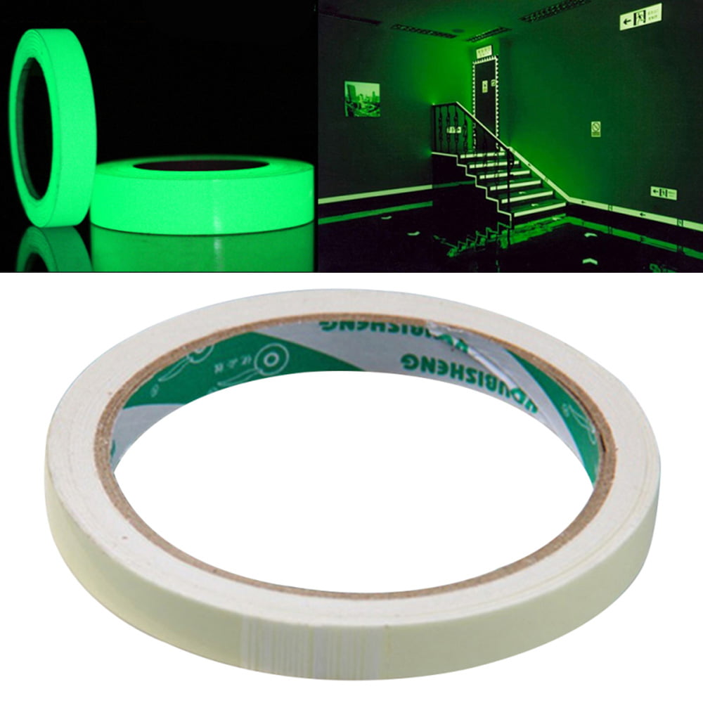 Light Green 16.4 ft x 1.6 inch Glow in The Dark Tape Self-Adhesive Fluorescent Tape Luminous Tape Wall Stickers Home Decoration