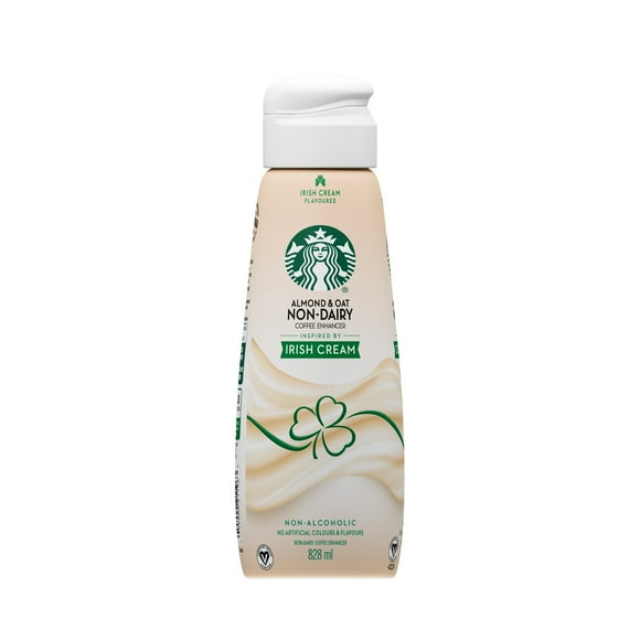 Starbucks Irish Cream-flavoured Non-dairy Coffee Enhancer, Blend Of Almond & Oat, Vegan, Vanilla & Chocolate Notes, No Artificial Flavours, Recyclable, Prepared in Canada, 828 mL