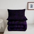 thumbnail image 5 of meiyoeat Vintage Damask Floral Queen Comforter Set,Vintage Gothic Comforter Sets Queen, Purple Black,Black Reversible,3pcs, 5 of 7