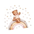 thumbnail image 3 of de pared de oso, papel tapiz de PVC, regalo de fiesta, decoración de pared, mural artístico, calcomanía de pared para guardería, estrella, 3 of 9