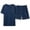 Dark Blue, variant on BLTIBY Men's 2PC Satin Set Plus Size V Neck Short Sleeve Shorts Loungwear Sets Comfortable Dark Gray XXL