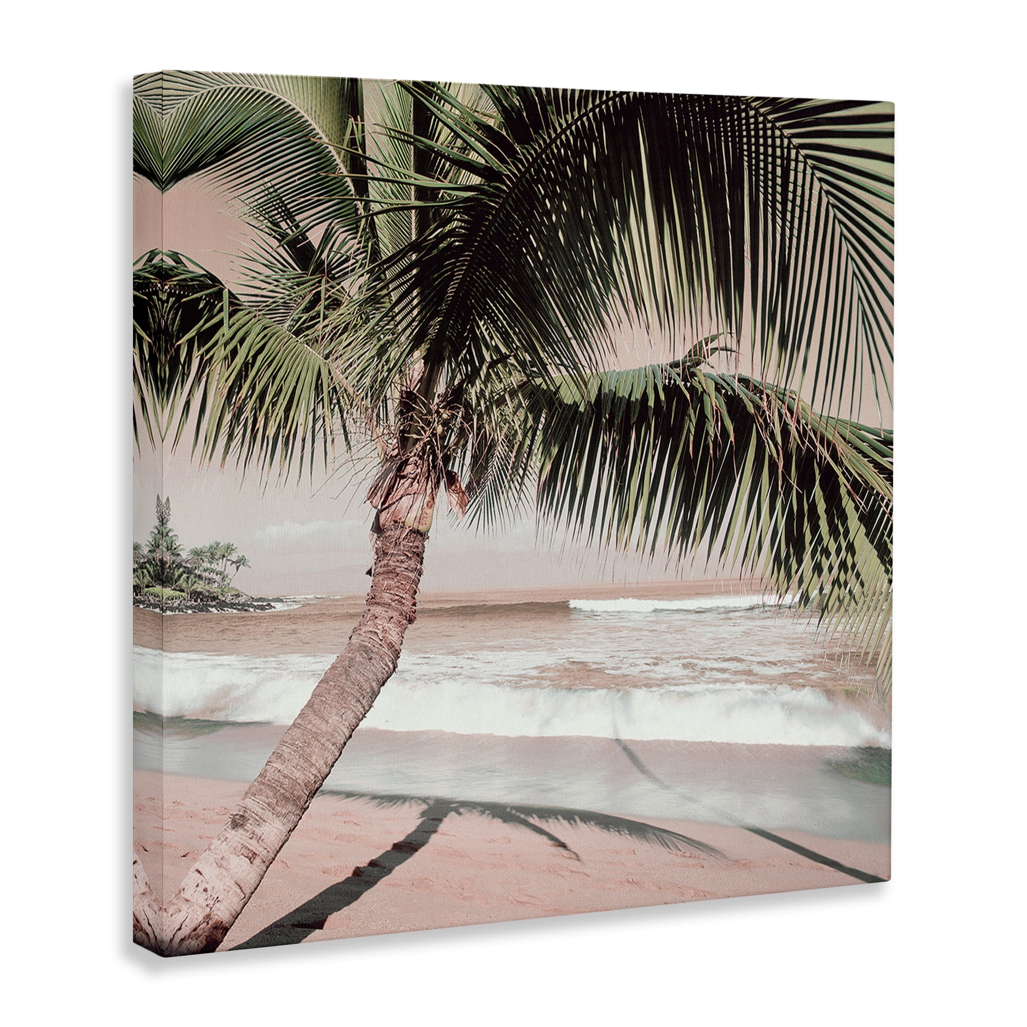 Stupell Industries Palm Tree Shadow on Sand Nautical & Beach Photography Wrapped Canvas Art Print Wall Art, 36 x 36