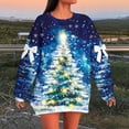thumbnail image 3 of Women's Oversized Christmas Sweatshirts Graphic Funny Long Sleeve Crew Neck Pullover Xmas Tree Holiday Tops, 3 of 6