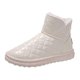 thumbnail image 3 of Botas de nieve de tubo medio impermeables de PU de terciopelo de invierno, tacón plano grueso y cálido para mujer beige Yuyangstore botas de nieve, 3 of 8