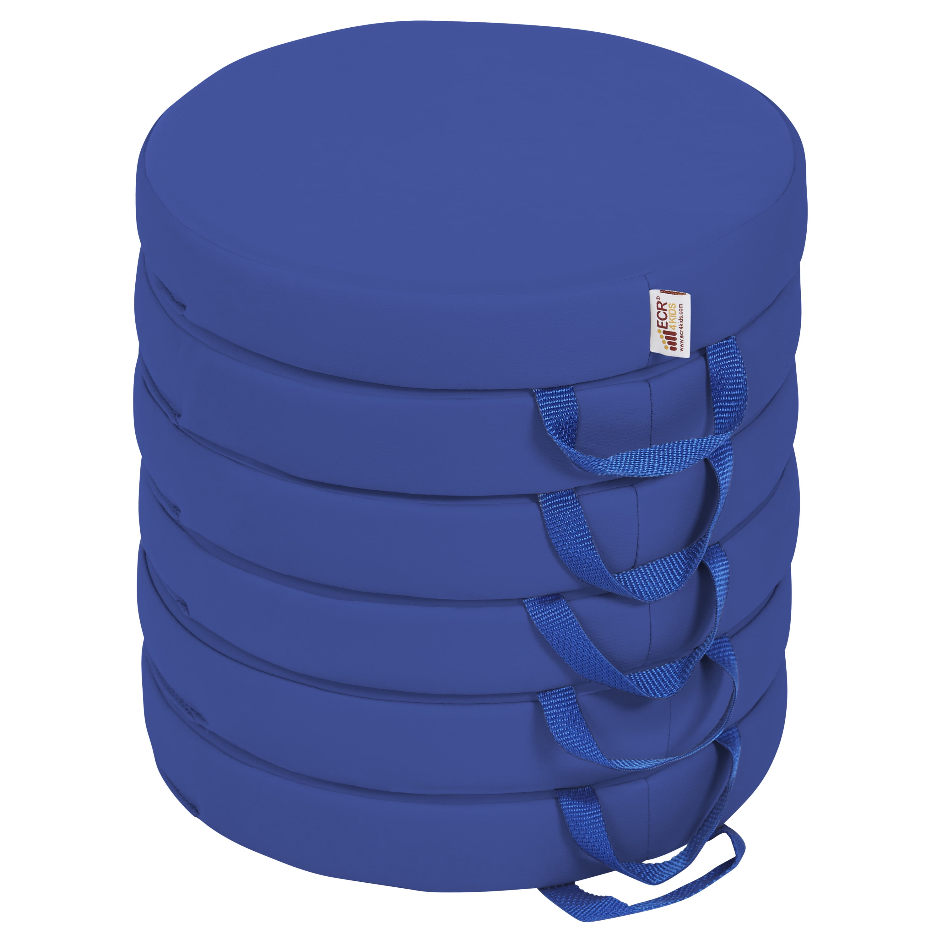 SoftZone® Round Floor Cushion with Handle 6Piece Blue