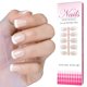 thumbnail image 5 of Set de uñas postizas cortas nude estilo francés, uñas naturales cuadradas redondeadas, puntas de manicura reutilizables., 5 of 5