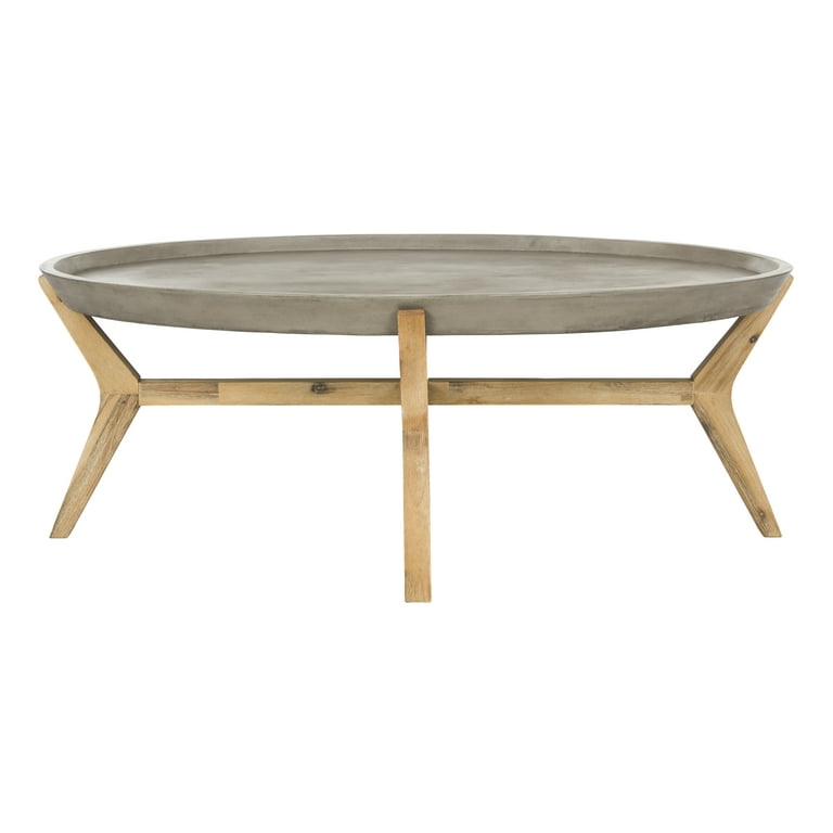 Dark Charcoal Metal Oval Coffee Table, Halden