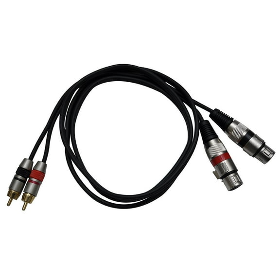 Seismic Audio - Dual XLR Female to Dual RCA Male 5' Patch Cable - 5' Patch Cord - SAXMRM-2x5
