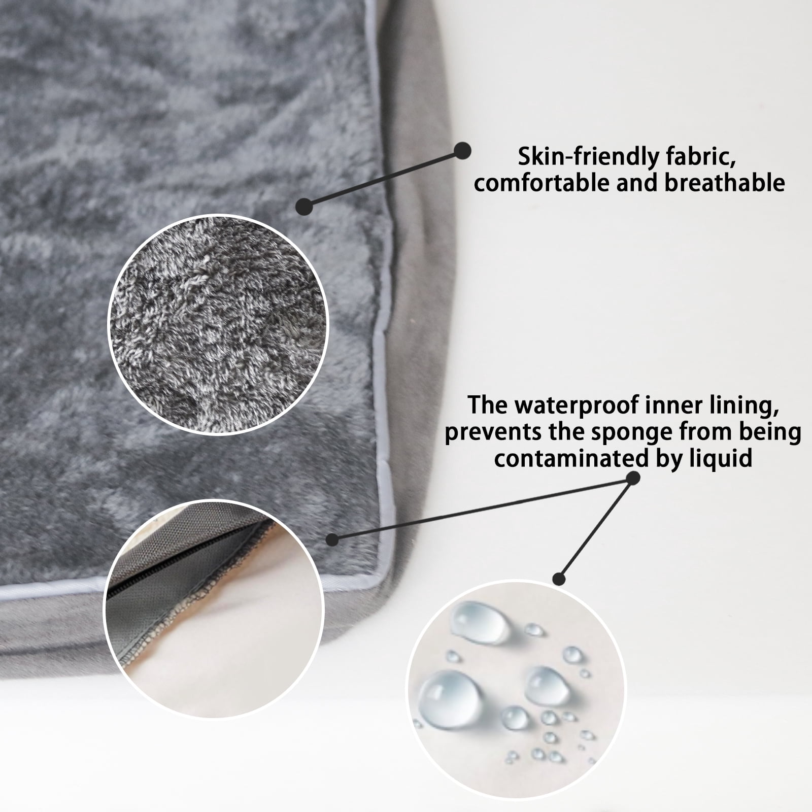 FKS LIFE Luxury Dog Bed Orthopedic Dog Beds Removable Machine Washable Cover and Waterproof Liner Pad Pet Bed