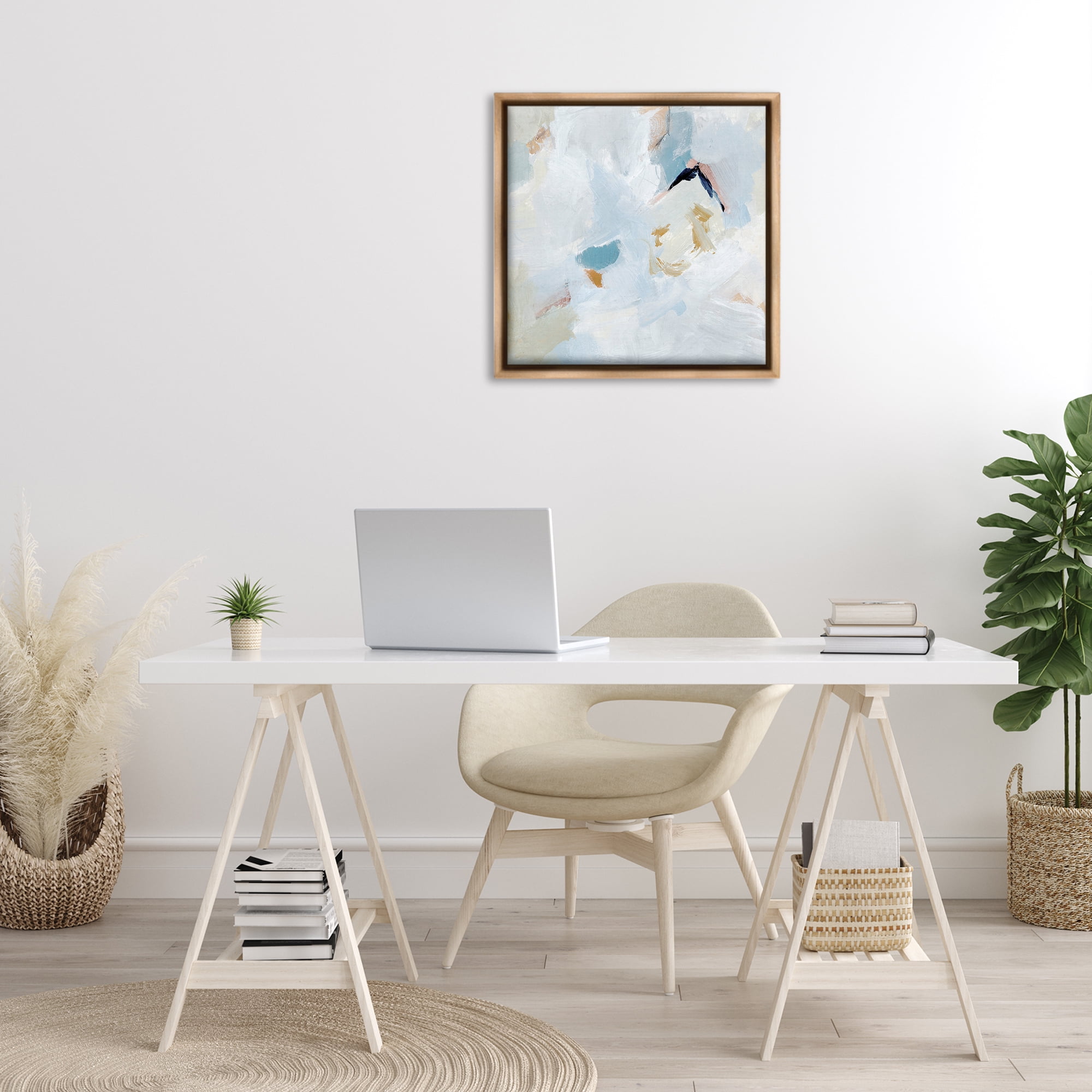 Stupell Industries Soft Subtle Abstraction Abstract Painting Brown Floater Framed Canvas Art Print Wall Art, 25 x 25