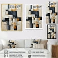 thumbnail image 4 of Designart "Abstract Shapes With Ivory Illusions II" Abstract Shapes Floater Framed Canvas Wall Art, 4 of 5