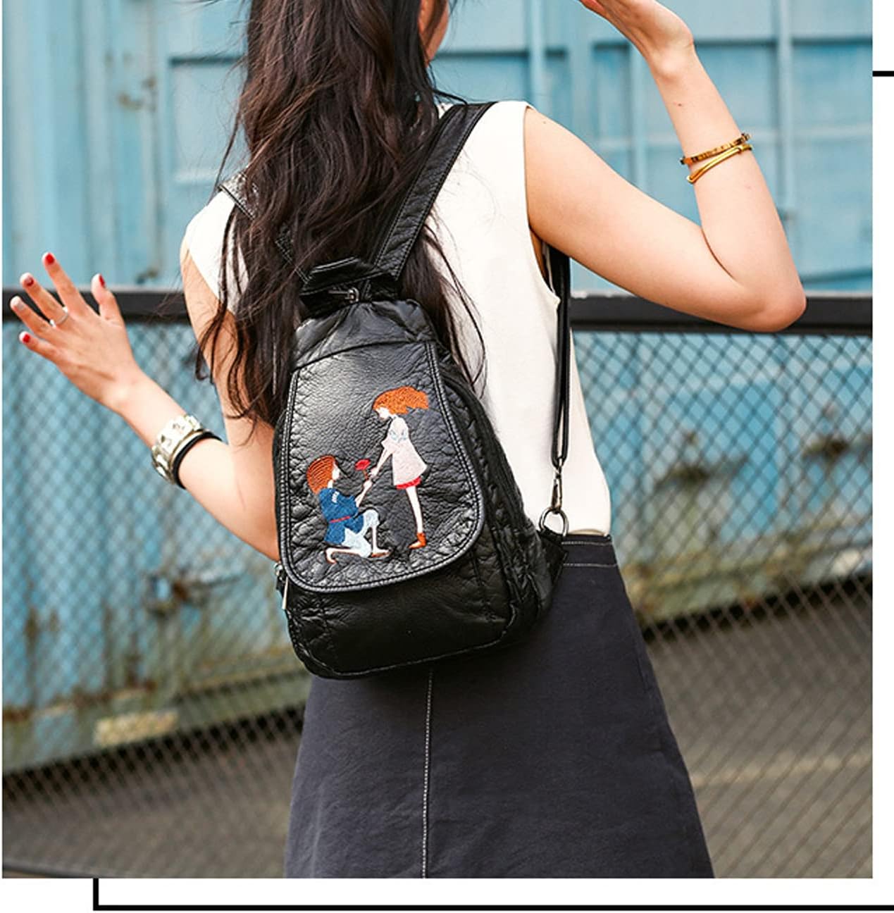 ?Women Soft Washed PU Leather Mini Waterproof Stylish Daypack Shoulder Bag Amazon.com: ZGWJ Mini Leather Backpack Purse Bowknot Small  main image 4