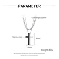 thumbnail image 3 of Collar OLEVS con colgante en forma de cruz de plata negra y acero inoxidable, 3 of 6