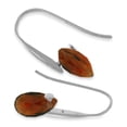 thumbnail image 3 of Galaxy Gold 14k White Gold Natural Pear-shaped Garnet Fish Hook Dangle Earrings, 3 of 4
