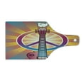 thumbnail image 2 of Retro Cutting Board, Colorful Guitar and Peace and Dove Dedicated to the Woodstock Tribute, Decorative Tempered Glass Cutting and Serving Board, Wine Bottle Shape, Multicolor, by Ambesonne, 2 of 5