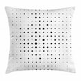 thumbnail image 1 of Abstract Throw Pillow Cushion Cover, Pop Art Style Illustration with Big and Little Dots Minimalist Half Toned Pattern, Decorative Square Accent Pillow Case, 16 X 16 Inches, Black White, by Ambesonne, 1 of 2