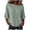 Green, variant on TGSLY Women's Stripes Linen Tops Lightweight Soft Crew Neck Elbow-Length Sleeve Blouses Relaxed Fit Dressy Casual Curved Hem Shirts M