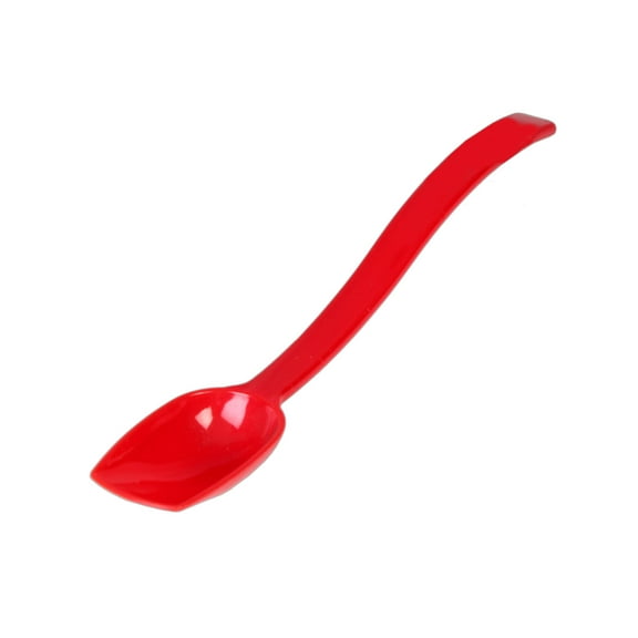 Excellante 10" 0.75 oz polycarbonate solid buffet spoon, red color, comes in dozen