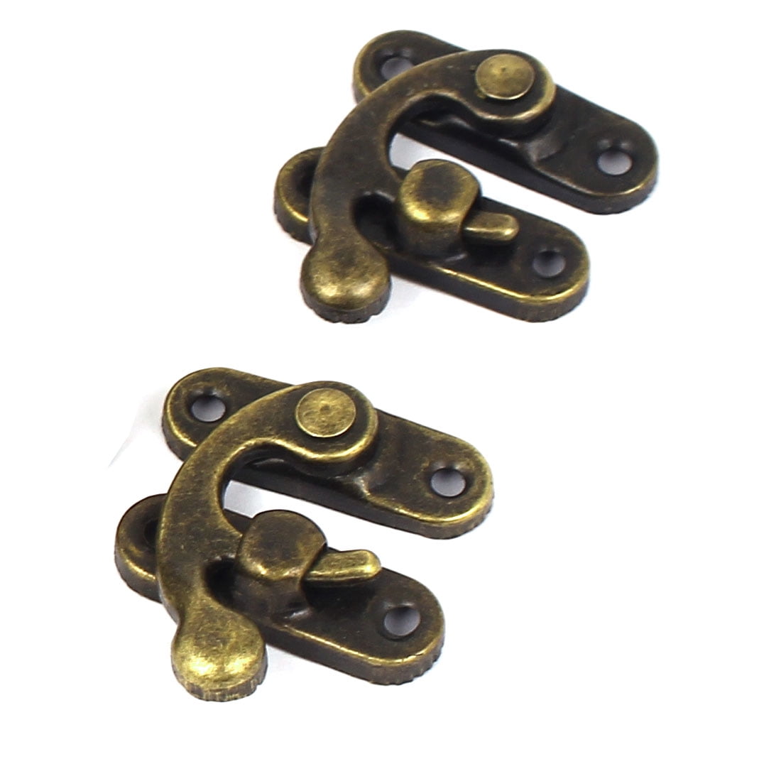 Jewelry Case Gift Box Lock Latch Buckle Clasp Bronze Tone 32x27mm 30pcs