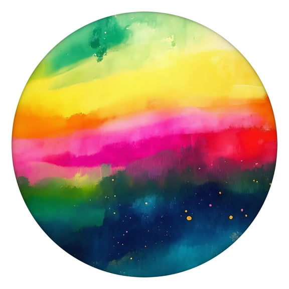Colorful Tie Dye Wave Pattern Round Fitted Tablecloth with Elastic Edge,Dining Table Cover Waterproof,Outdoor Round Tablecloth for Camping,Dining,Indoor and Outdoor