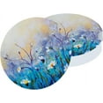 thumbnail image 2 of Car Coasters for Cup Holder Absorbent, Car Ceramic Coasters with Finger Notch, Auto Accessories for Men Women Wildflower Oil Painting 4 Pack, 2 of 6