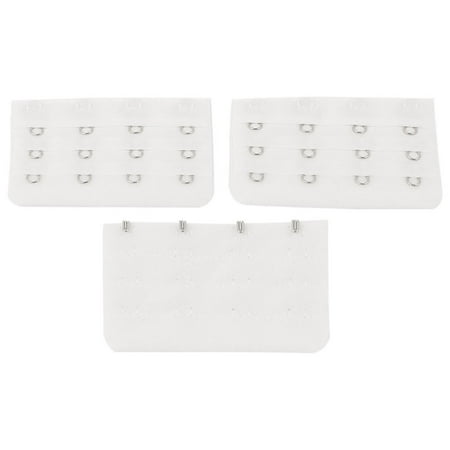 Womens Bra Extenders - 3pcs Women 3 Rows 4-hook Bra Strap Extension Bra Extender White