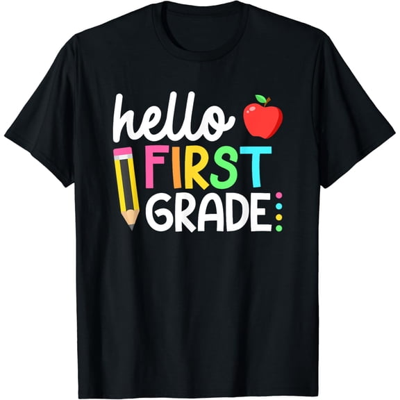 Hello First Grade Team 1st Grade Back to School Teacher Kids T-Shirt Black 3X-Large
