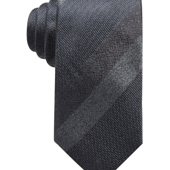 Alfani Mens Stripe Self-tied Necktie, Black, One Size